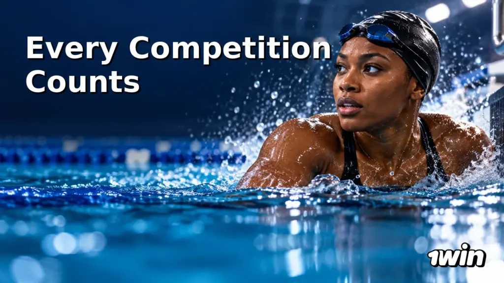 1win swimming illustration